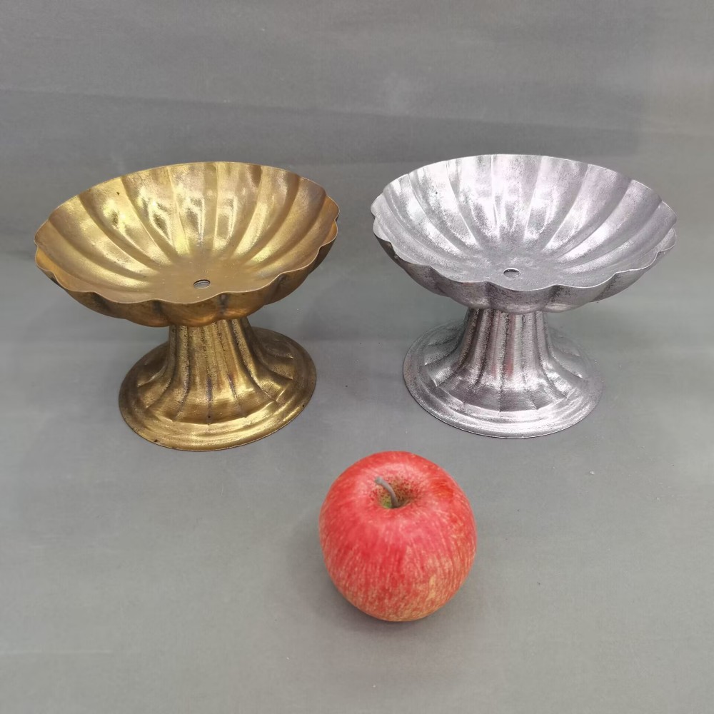 铁皮做旧古典风格佛前摆件供盘果碟供佛莲花香炉家用室内佛具用品