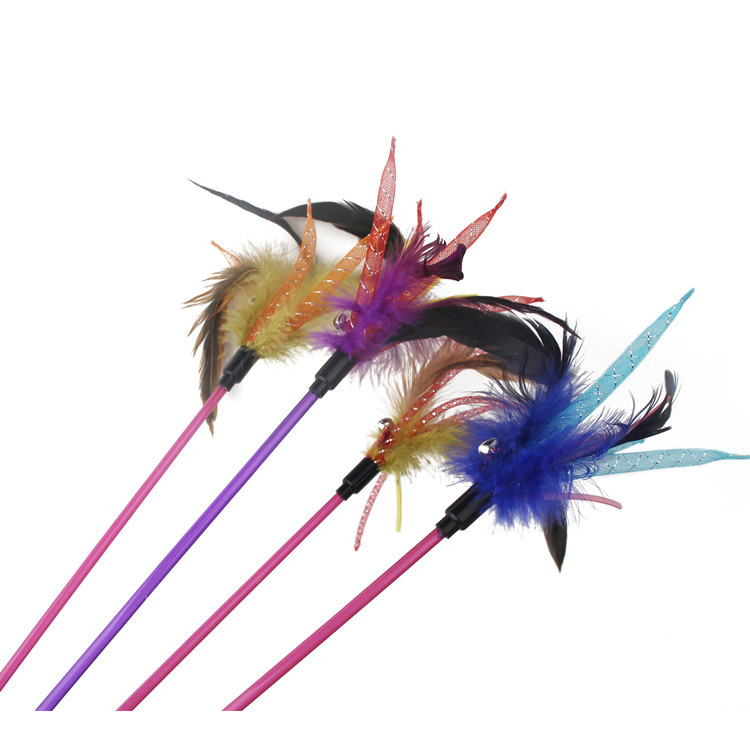 Nuevo en stock taquilla cat stick pet cat toys pluma bell cat cat interactive supplies fabricantes al por mayor crossover