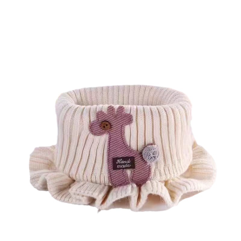 Children's Bib Baby Bib Neck Collar Winter Knitted Warm Scarf For Men And Women Children Cartoon Lace Neck Set Item Picture