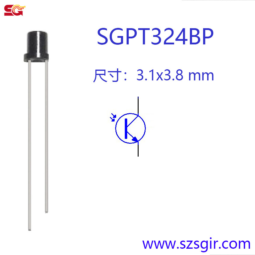 Factory direct sales of 3mm flat-head black infrared receiving tube photosensitive transistor SGPT324BP