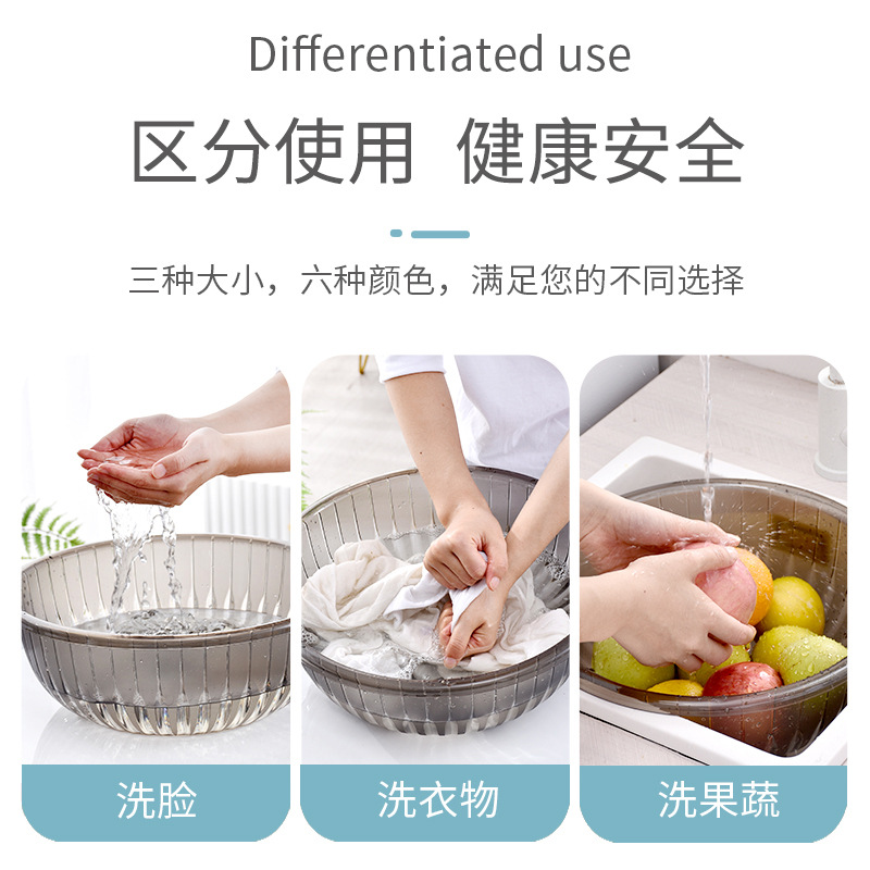 Thickened durable household wash basin Plastic large laundry basin Kitchen wash basin Student dormitory wash basin 01201-908 Item Picture