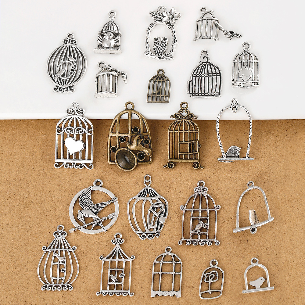 Yiwu alloy DIY jewelry accessories, birdcages, window hollowed-out landscape pendants, and embossed pendants are selling well Application Scenario