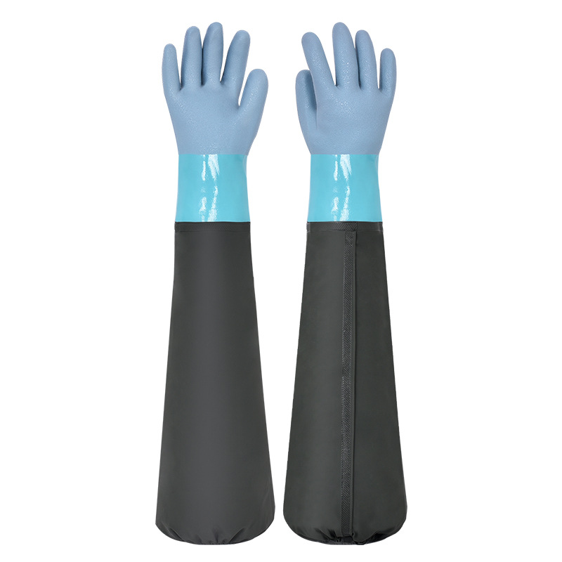 Aquatic products, seafood, fish-catching and fishing gloves, dishwashing and car washing extended waterproof gloves, acid and alkali resistant, cut resistant labor protection sleeves and hands Item Picture