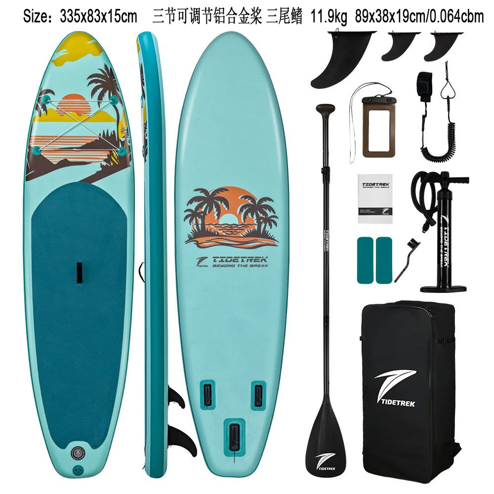 Green Light Forest Inflatable Stand-up Paddleboard Set with accessories, backpack, adjustable paddle, SUP surfboard pic 6