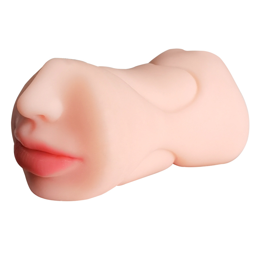 Men With Airplane Cup Three Points Inverted Mold Double Head Tongue Licking Name Mouth Masturbation Device Item Picture