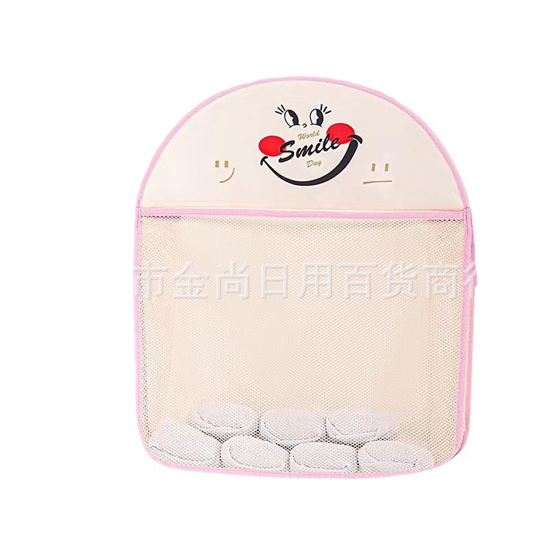 Smiling face multi-layer selectable sock storage hanging bag, wardrobe hanging bag, underwear and underpants organization bag, wall-mounted hanging net bag Item Picture