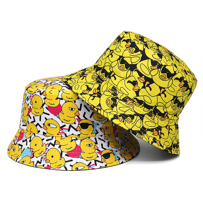 Small Yellow Duck Foreign Trade New Fisherman Hat Europe And The United States Female Fashion Pot Hat Cartoon Animal Pattern Shade Hat Item Picture