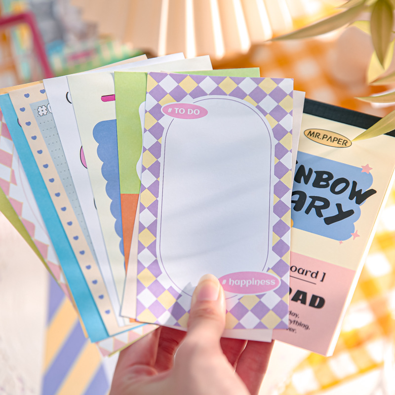 Mr. Paper Notepad Rainbow Diary Series Korean High Appearance Level Notepad Material Message Paper Specification drawing