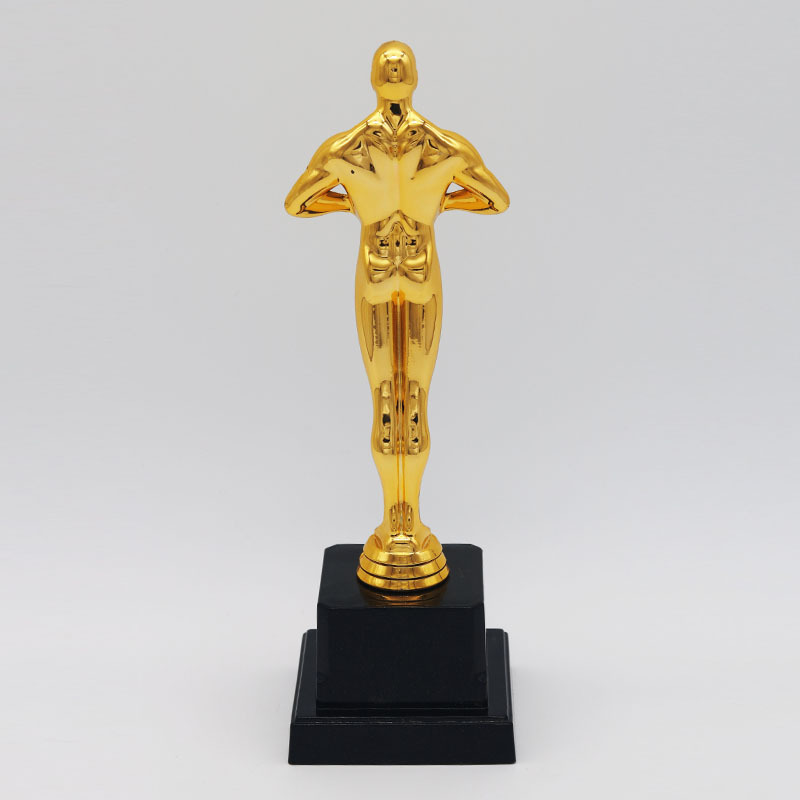 Oscar Award Statuette Electroplated Plastic 24Cm Trophy Metal Plastic Trophy Can Be Logo Application Scenario
