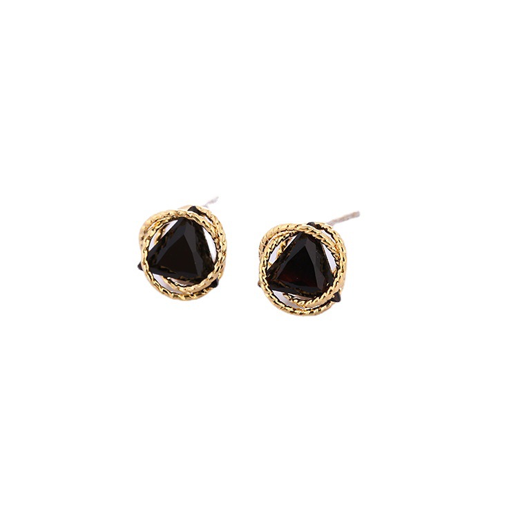 Korean Version Of Fashion Earrings Geometric Stereoscopic Mini Zircon Earrings Female Simple Earrings All Matching Earrings Manufacturers Wholesale Item Picture