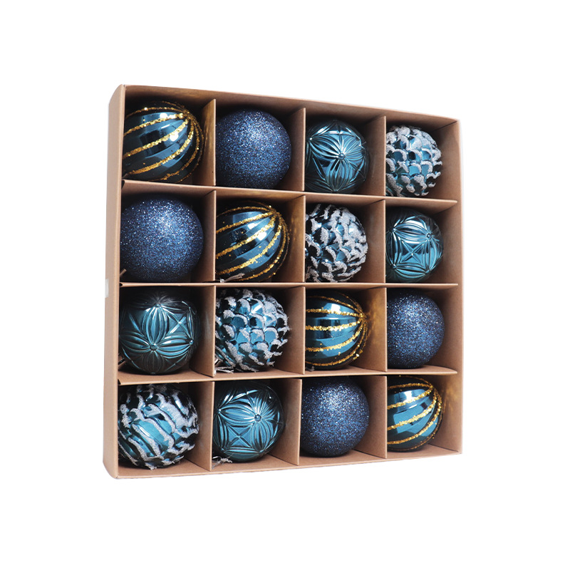 Cross-Border Christmas Decoration Ball 6Cm/16Pcs Electroplated Plastic Painted Special Christmas Ball Set Christmas Tree Pendant Application Scenario