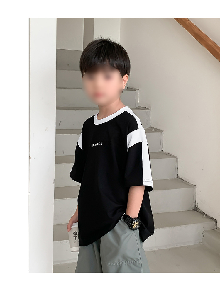 2025新款夏装男童大童圆领t恤短袖时髦儿童半袖韩版宝宝上衣男潮详情21