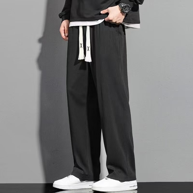 Spring And Summer Ice Silk Pants Men's Thin Loose Straight Leg Hanging Sports Pants Summer Boys Quick Drying Casual Pants Specification drawing