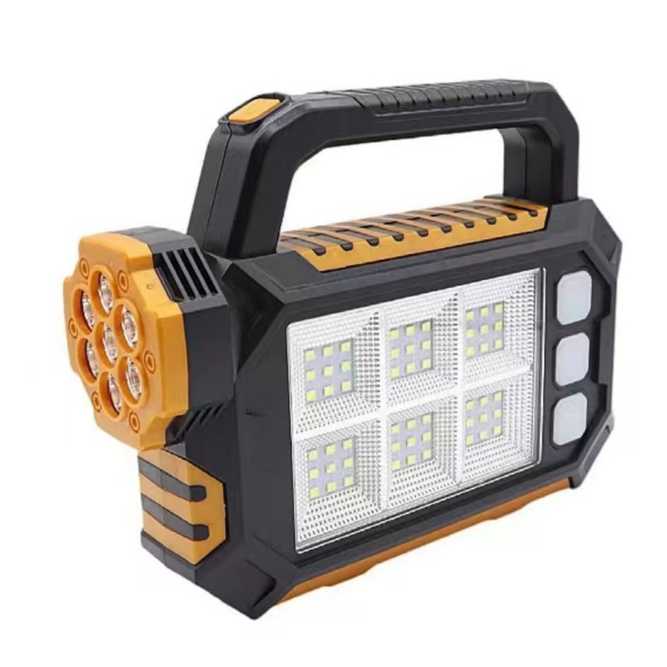 Solar portátil holofote multifuncional al aire libre camping luz fuerte linterna USB recargable luz constante luz de campamento de largo alcance Specification image