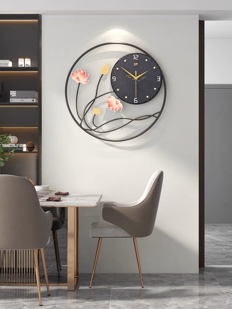 New Chinese Clock Wall Clock Living Room Light Luxury Modern Simple Home Fashion Personality Creative Decoration Clock Wall Table details Picture