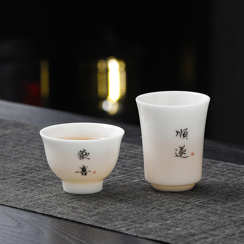 High-end sheep fat jade ice tea set, company business souvenir, annual meeting and festival gift for clients Application Scenario