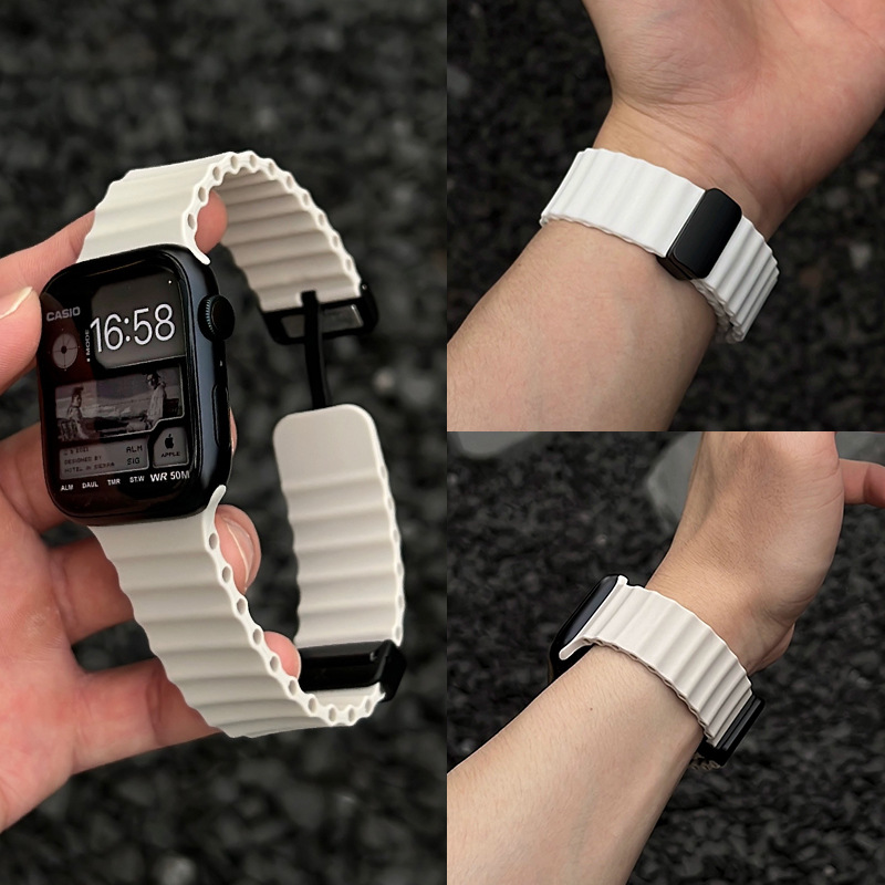 The new ocean breathable silicone magnet simply applies to the AppleWatch band AppleWatch 456iWatch 789