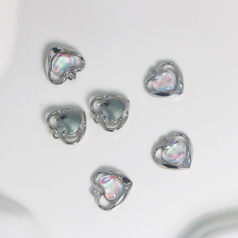 Best-selling cat's eye stone heart-shaped fairy accessory diy handcrafted jewelry, earrings, bracelets, necklaces, pendant materials Specification image