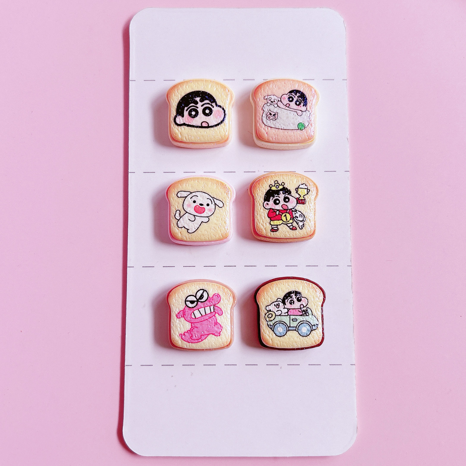 Comic cartoon character food and toy accessories, bread slice decorations, diy hair accessories, hair clips, stickers, handcrafted pendants and accessories details Picture