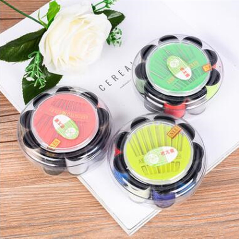 The manufacturer supplies 9-piece round sewing boxes and 12-piece sewing box sets for wholesale at a two-yuan store
