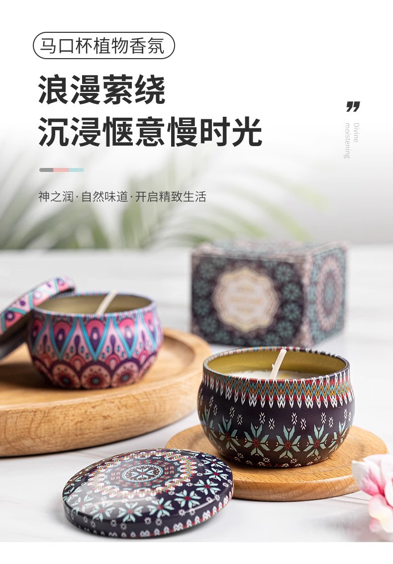 Cross-border supply of dried flower scented candles, smokeless and eco-friendly soy wax, long-lasting room fragrance, romantic souvenirs wholesale pic 1