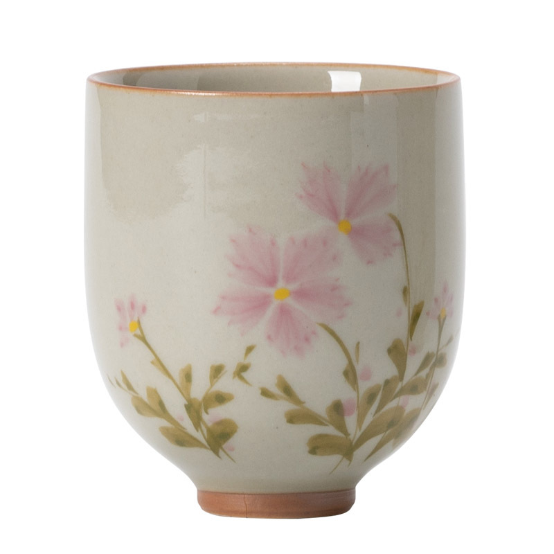 Herb grey small Daisy Smelling cup Master cup kung fu tea set ceramic tea cup sample tea cup home water cup single cup Item Picture