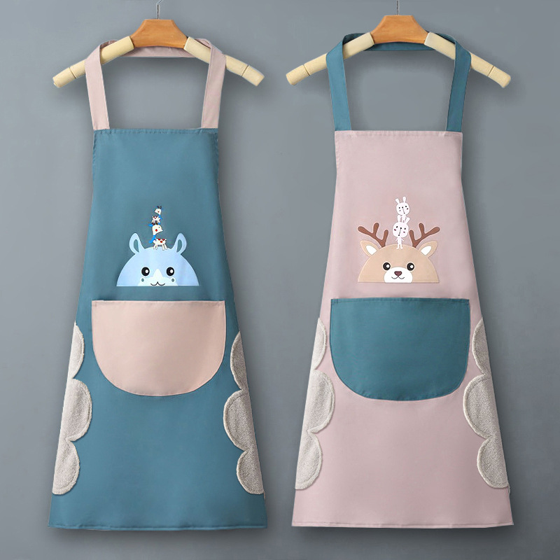 Household hand-drying, kitchen cooking, waterproof and oil-resistant apron, fashionable cooking waistband for both men and women, adult work clothes