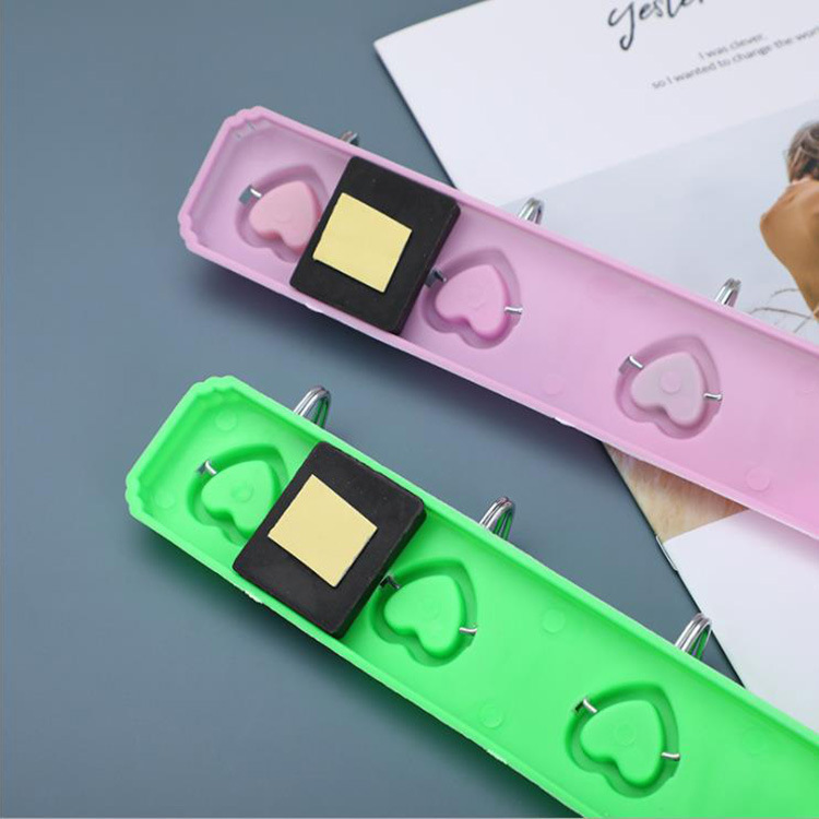 628 Peach Heart 8-piece hook Adhesive hook, plastic adhesive hook 8-piece hook, clothing hook behind the door, 2-yuan store supply Specification image