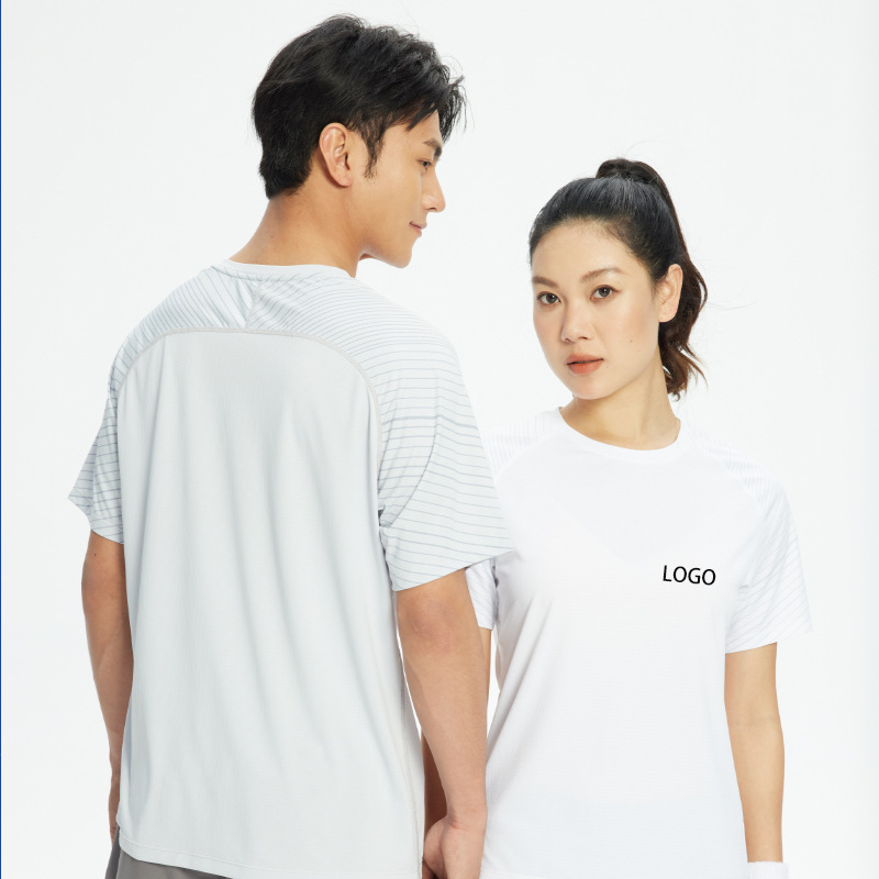 夏日酒店休闲运动速干衣定做工作服印logo抗菌圆领T恤定制文化衫