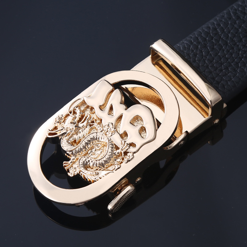 New Belt Men Spring Festival Fu Word Automatic Buckle Leather Belt Gift Box Business Leisure Belt Manufacturers Direct Supply Application Scenario