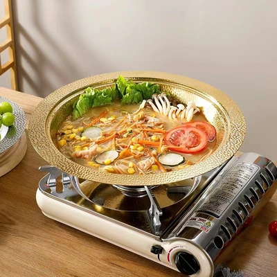 Stainless Steel Hammer Plate Stockpot Anti-Stick Deepening Crayfish Basin Dry Pot Gold Plated Snow Fresh Pot