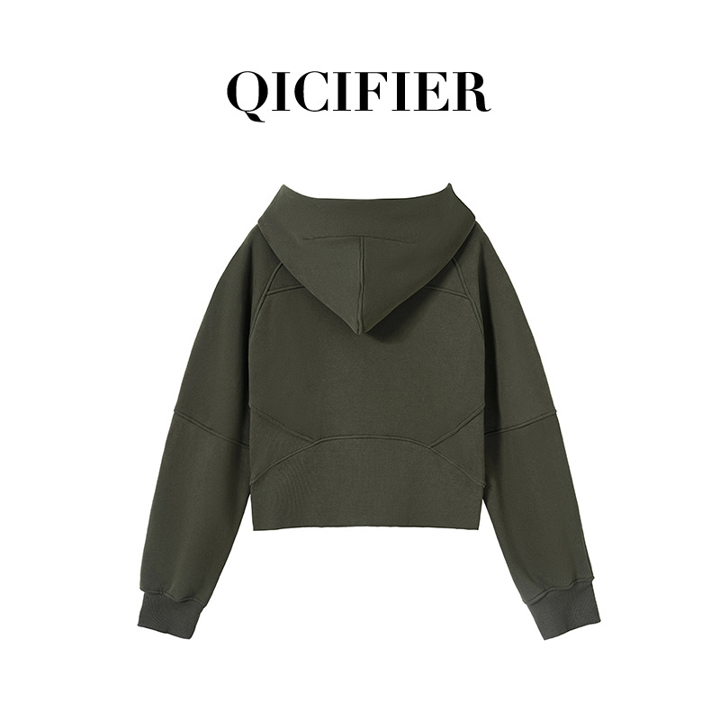 Qcfe Autumn And Winter New Fleece Hooded Loose Fitness Yoga Wear Sports Leisure Full Zip Hooded Yoga Coat Application Scenario