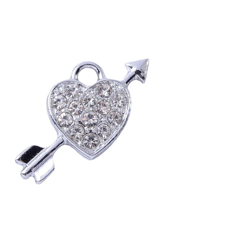 Uv Color Preservation Diy Handmade Jewelry Alloy Material One Arrow Through The Heart Of A Single Korean Point Drill Point Pearl Pendant Wholesale Item Picture