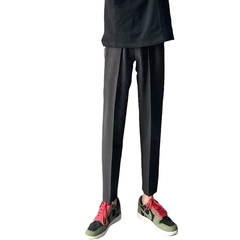 Summer thin trendy brand Black Knight mini dress pants, social spirit, trendy small feet, straight leg, 9-inch casual pants for men Item Picture