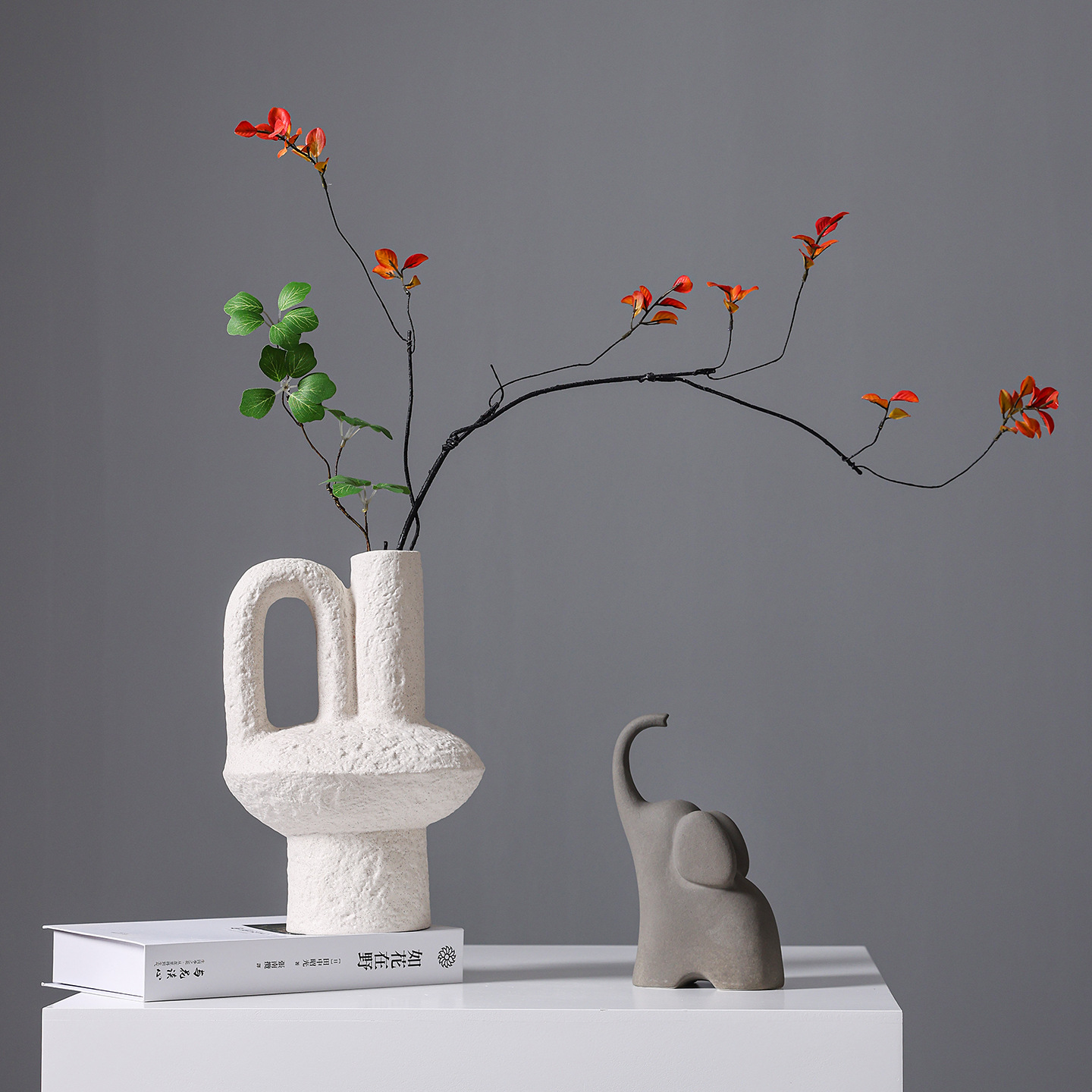 2025 Vintage Wabi-sabi style Ceramic vase, retro flower vase, high-end TV cabinet, wine cabinet, exhibition hall flower arrangement decorative item, vase, vase flower arrangement ceramic Specification image
