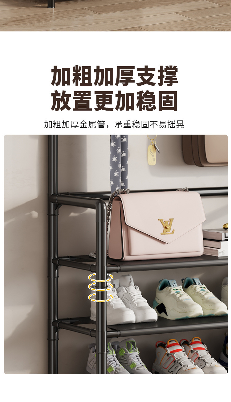 简易鞋帽架门口家用一体多层收纳柜占地小置物架详情12