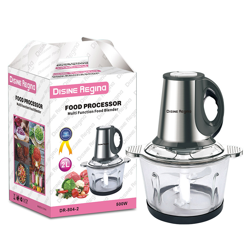 2-Liter English Color Box, European Standard Plug Blender, Food Processor And Glass Meat Grinder For Foreign Trade Export Application Scenario