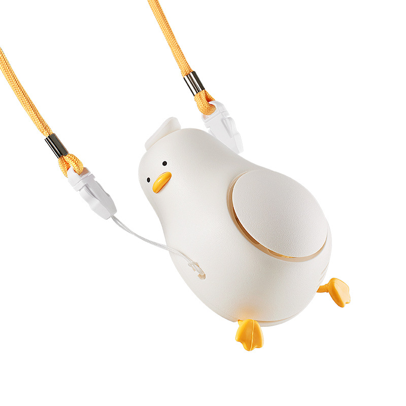 egogo躺平鸭挂脖小风扇桌面手持USB充电风扇鸭子迷你风扇跨境专供