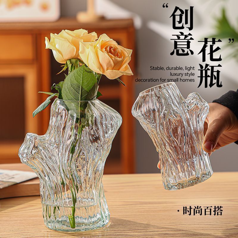 European Creative Tree Vase Creative Irregular Glass Vase Living Room Advanced Sense Transparent Flower Arrangement Water Culture details Picture