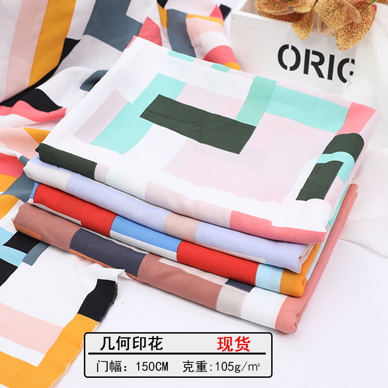 Aliexpress offers wholesale of geometric pattern plain printed fabric and vertical striped clothing fabric in stock