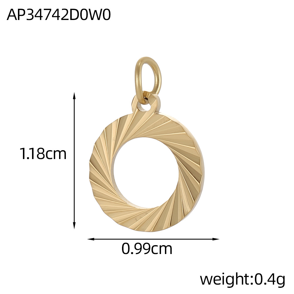 Cross-border best-selling stainless steel pendant texture pattern round plate heart four-leaf clover diy bracelet necklace accessory pic 28