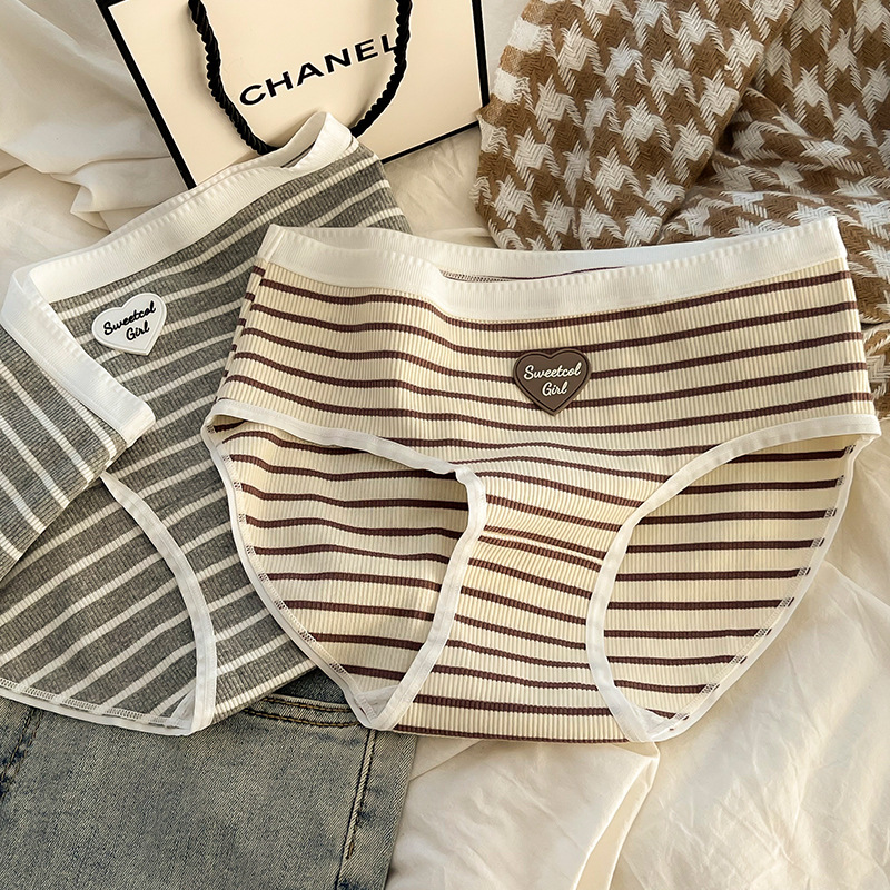 Large Size Women's Underwear Women's New Mid-Waist Lift Hip Breathable Fat Mm200 Pounds Antibacterial Pure Wind Triangle Shorts Head Specification drawing