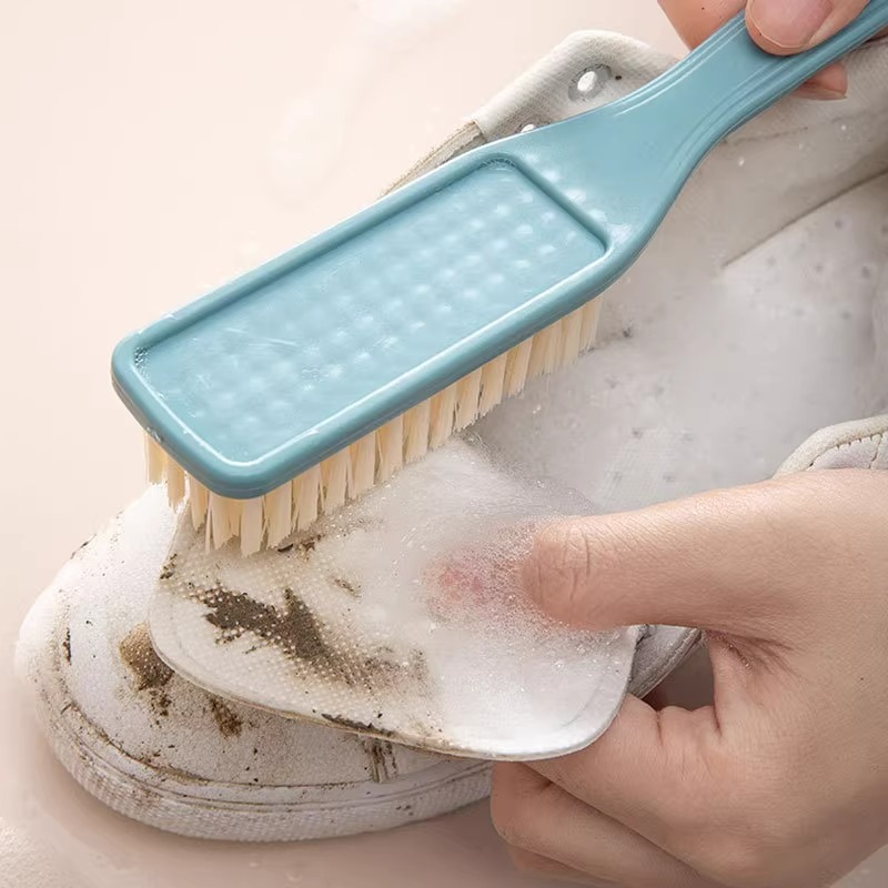 Soft bristles of shoe brushes do not damage shoes. Home cleaning, multi-functional nano shoe washing, long-handled clothes brush, plastic shoe brush, laundry details Picture