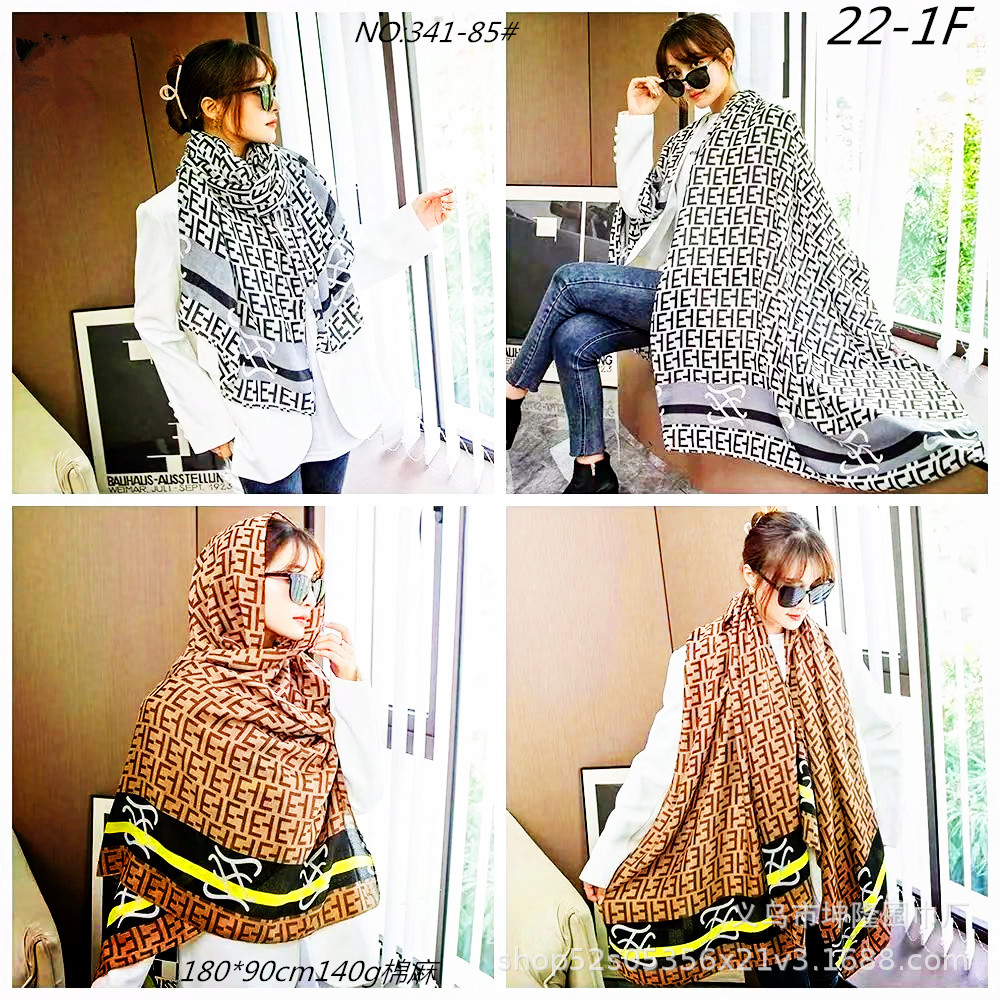 National Style Europe And The United States Popular Network Luo Explosion Cotton And Linen Printed Shawl Scarf Scarf Manufacturers Direct Sales Item Picture