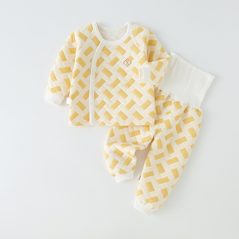 Children's thermal underwear set, autumn and winter baby pajamas, pure cotton long Johns and long pants, high-waisted belly protection baby girls' home wear Application Scenario