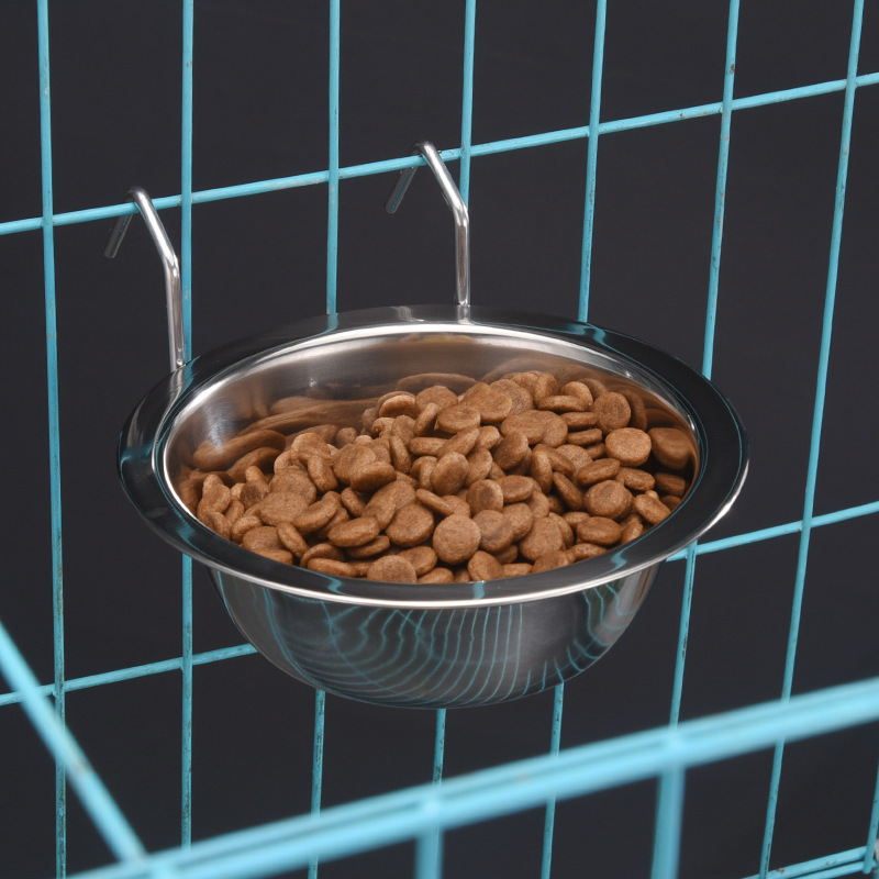 The suspended stainless steel dog bowl is fixed to prevent knocking over, the cat bowl can be hung, the dog food bowl with a stand, and the pet bowl are selling well details Picture