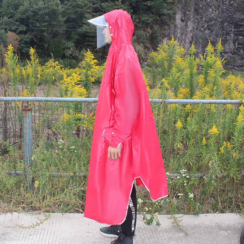 Shengke electric bike raincoat with double brim, full-body waterproof and rainproof Oxford cloth one-piece cloak raincoat, electric bike Specification image
