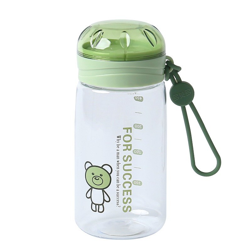 Handy Cup Cartoon With Rope Water Cup Graduated Filter Plastic Cup Male And Female Students Sports Water Bottle Heat Resistant To Fall Item Picture