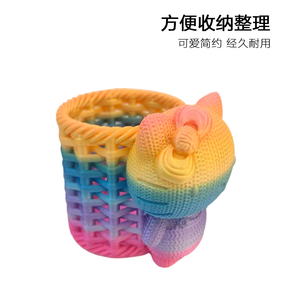 源头工厂3D打印凯蒂猫kt猫笔筒摆件创意造型文具收纳批发细节图