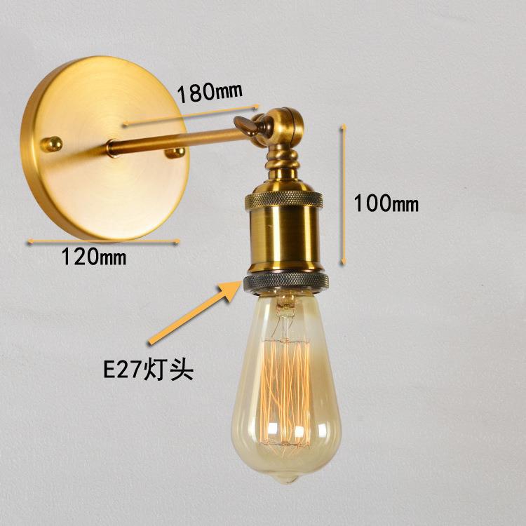 Nordic retro gold bedside wall lamp, postmodern simple electroplated bronze brushed small wall lamp in front of the corridor mirror Application Scenario